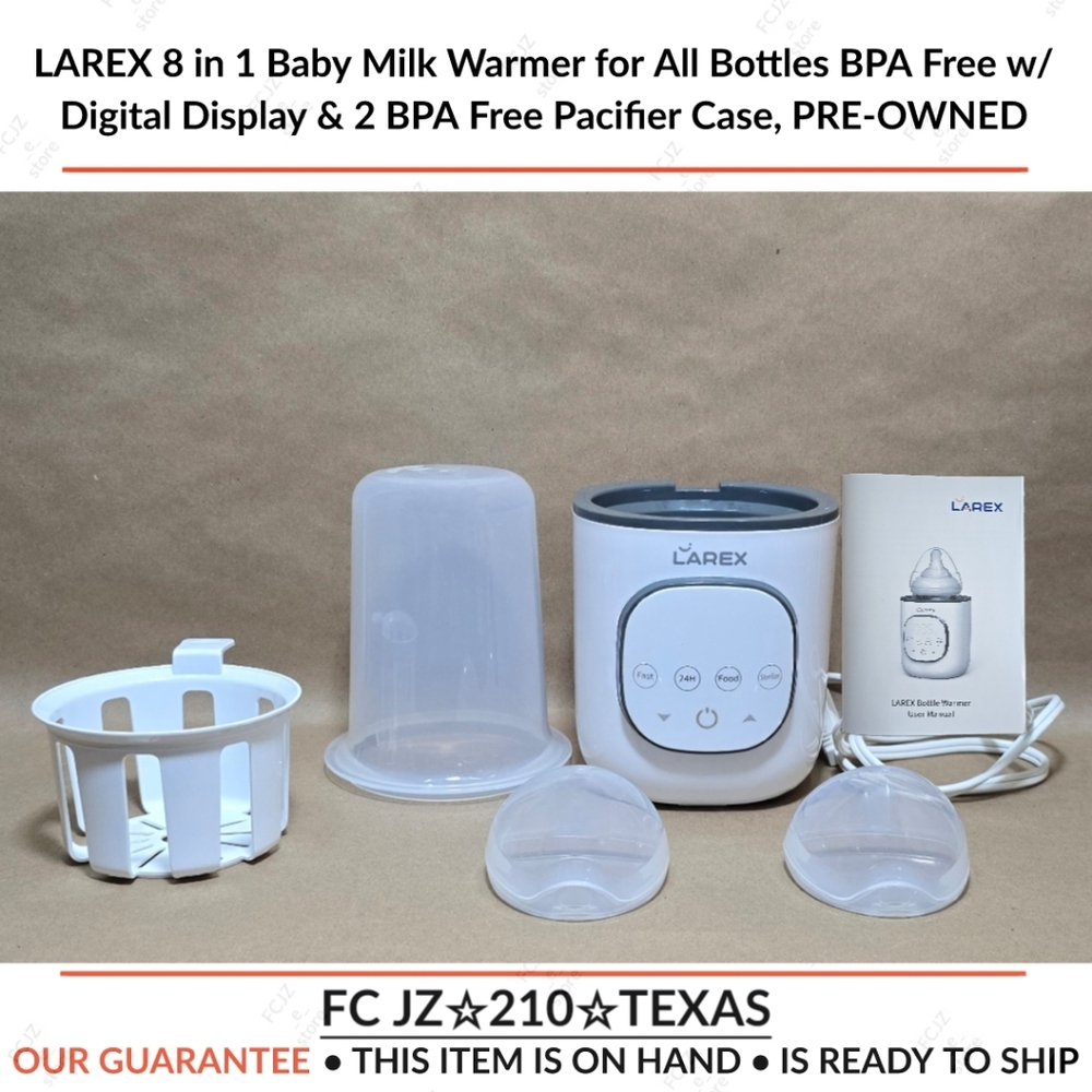 LAREX 8 in 1 Baby Milk Warmer for All Bottles BPA Free w/Digital Display & 2...
